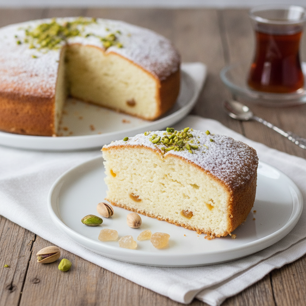 Sakız aroması ile hazırlanan bu yumuşak kek, çay saatinin vazgeçilmez tatlısıdır. Evde kolaylıkla yapabileceğiniz, ekonomik ve lezzetli bir tarif.