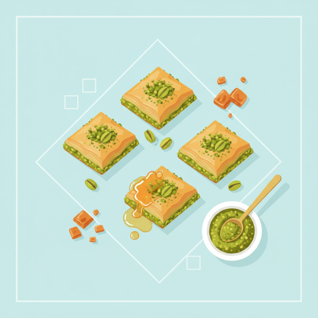 Fıstıklı Baklava Dilimleri: Ev Yapımı Krokant Tarifinin Sırları (AI Görsel) –...