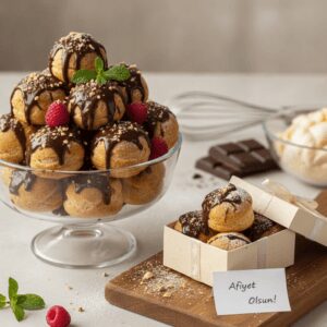 Çikolatalı Profiterol: 3 Adımda Evde Hazırlanan Hediye Tatlısı (Ai Görsel) – ...