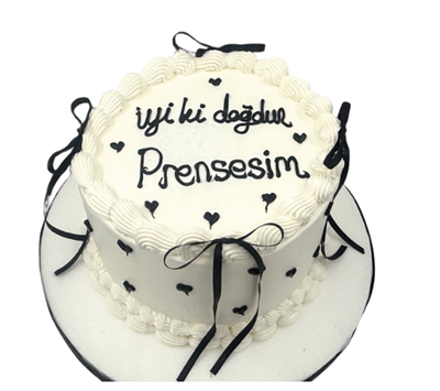 Prenses yazılı pasta
